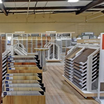 Tim Hogan's wood look flooring display
